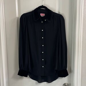 kate spade Black Ruffled Collar Blouse